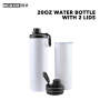 Wealthysub China warehouse sublimation 20oz water bottle with 2 lids